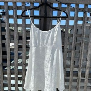 Silky White Floral Mini Dress